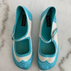 Hot Chocolate Chocolaticas Turquoise Havana Mary Janes, Size 10